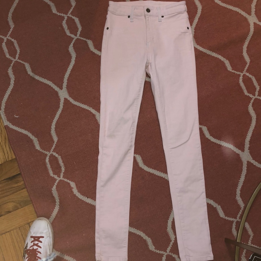 Light pink skinny jeans